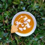 recette de soupe aux marrons, potiron et sa tuile de parmesan