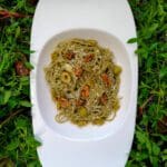 spaghettis au quinoa sauce ricotta artichauts noix et parmesan