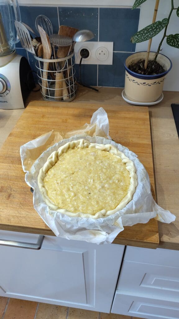 la quiche avec sa base emmental, béchamel et cumin